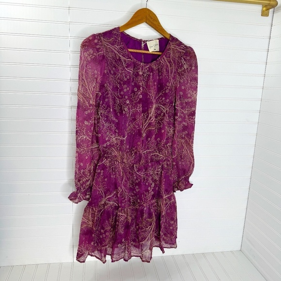 NEW Easy Clothes Purple Long Sleeve Dress S/M - Picture 1 of 9